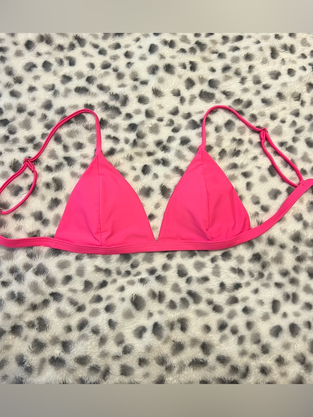SHEIN Neon Pink Triangle Bikini Top